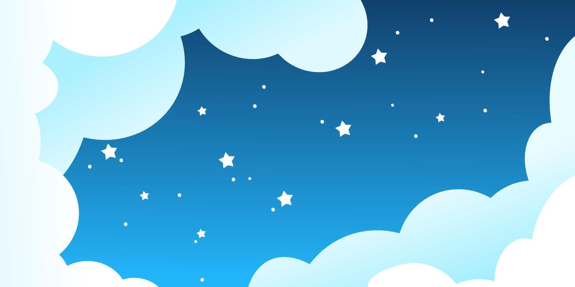 A cartoon illustration of a cloud with stars vector