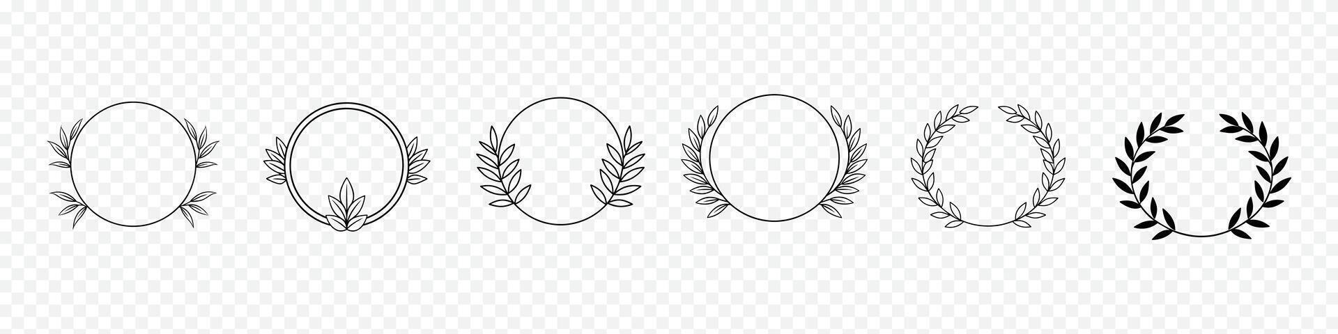 A set of black and white decorative frames vector