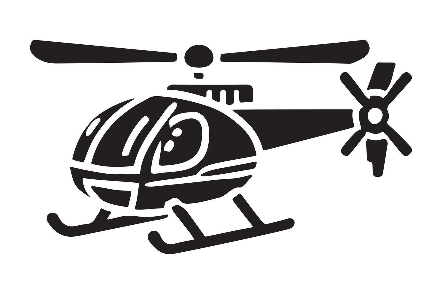 Elegant Helicopter Silhouette Art vector