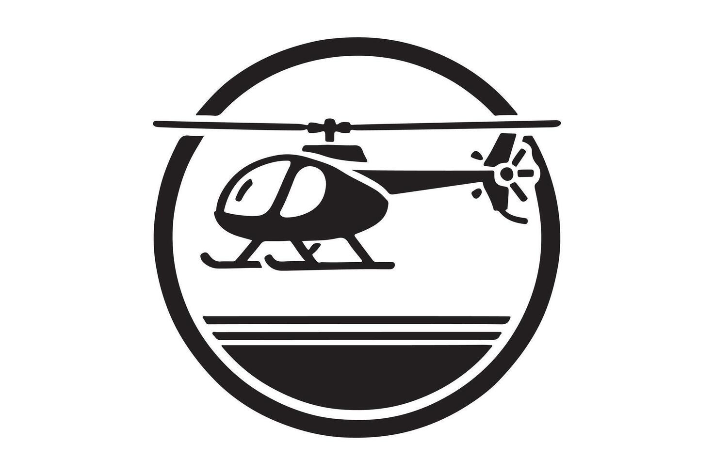 Contemporary Helicopter Silhouette Design vector