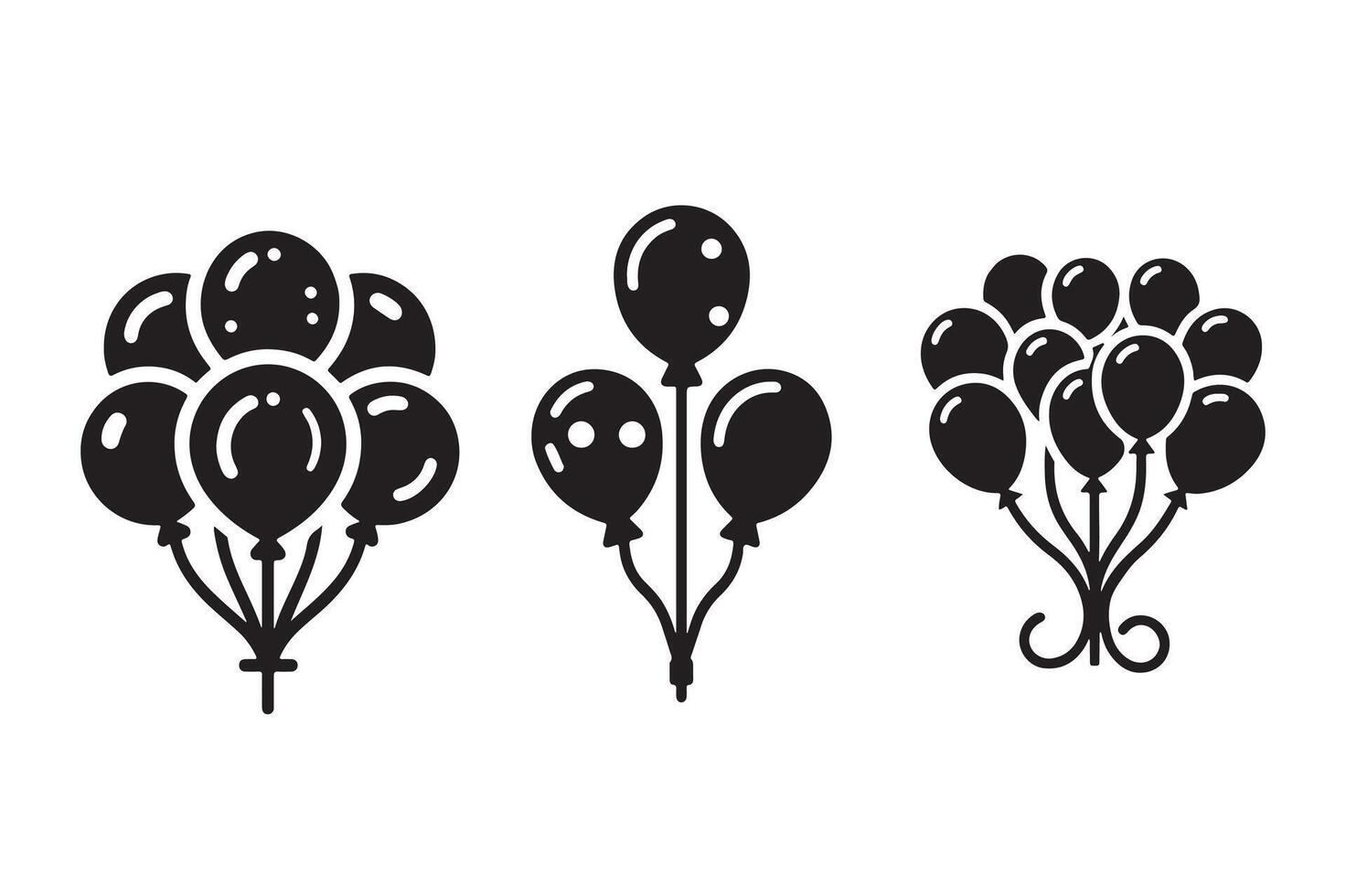 Minimalist Black Balloon Silhouettes Design vector