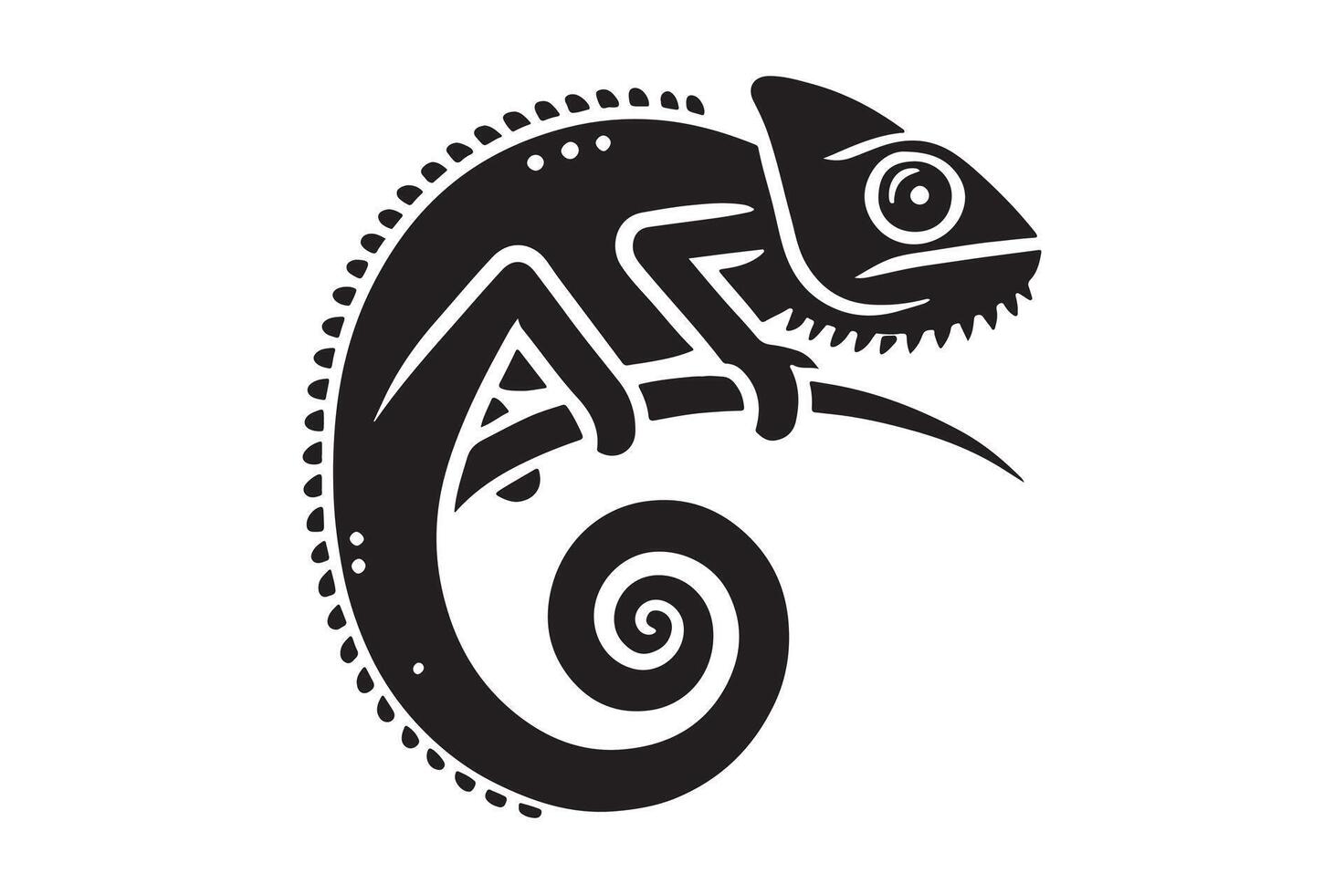 Simple Chameleon Silhouette for Nature-Themed Illustrations vector