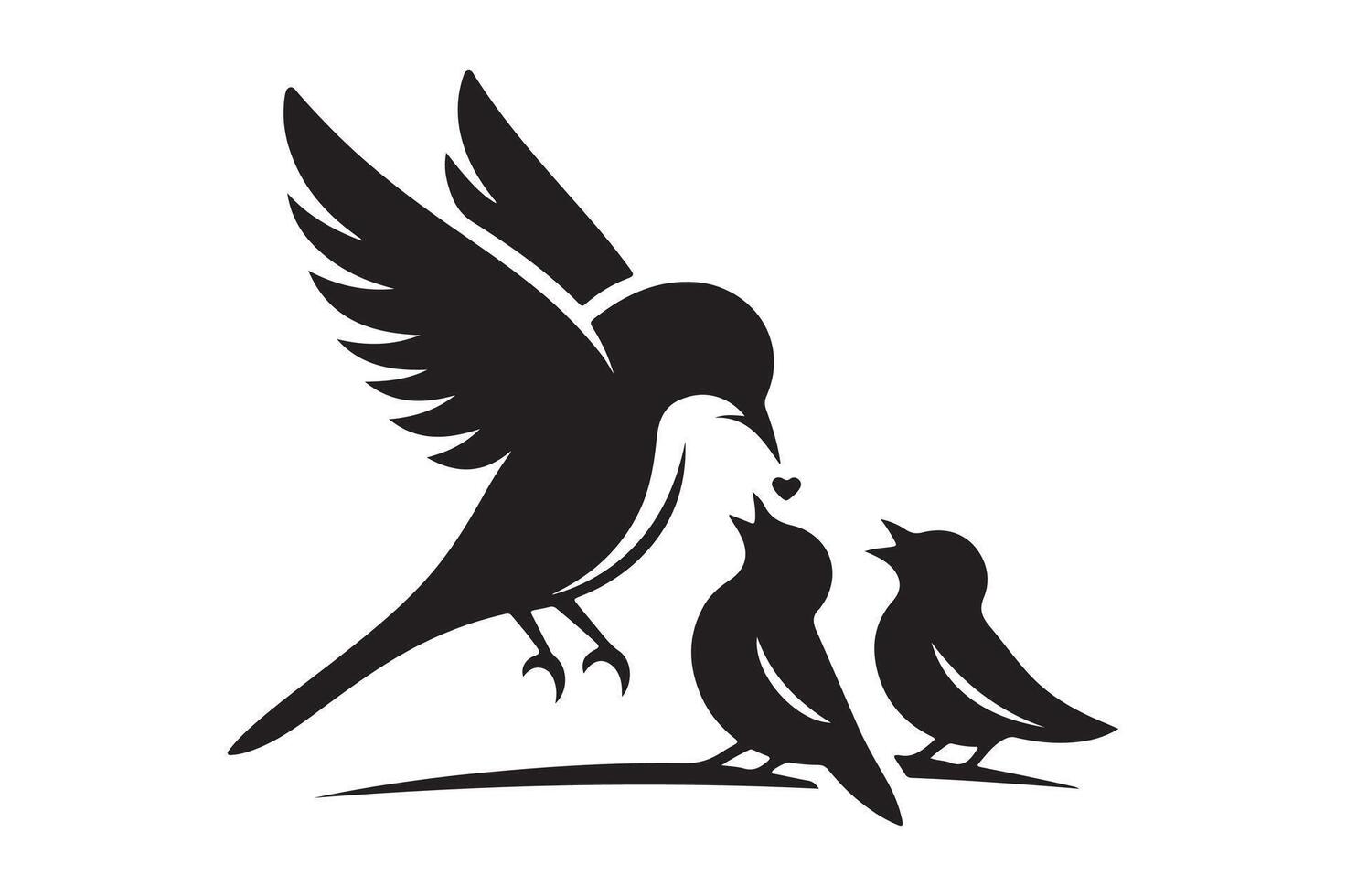 Silhouette of Exotic Bird for Tropical Designs vector
