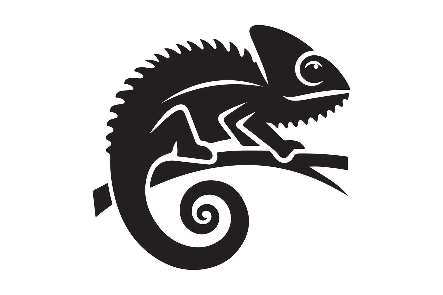 Chameleon Profile Silhouette for Creative Illustrations vector