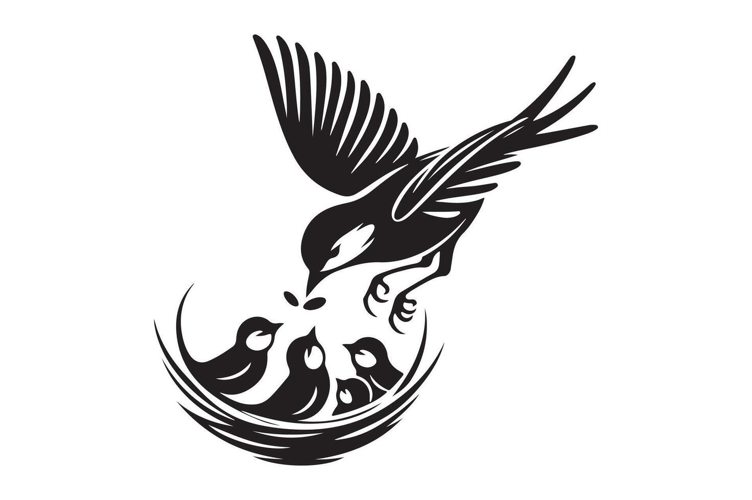 Classic Bird Silhouette Icon for Nature-Themed Designs vector