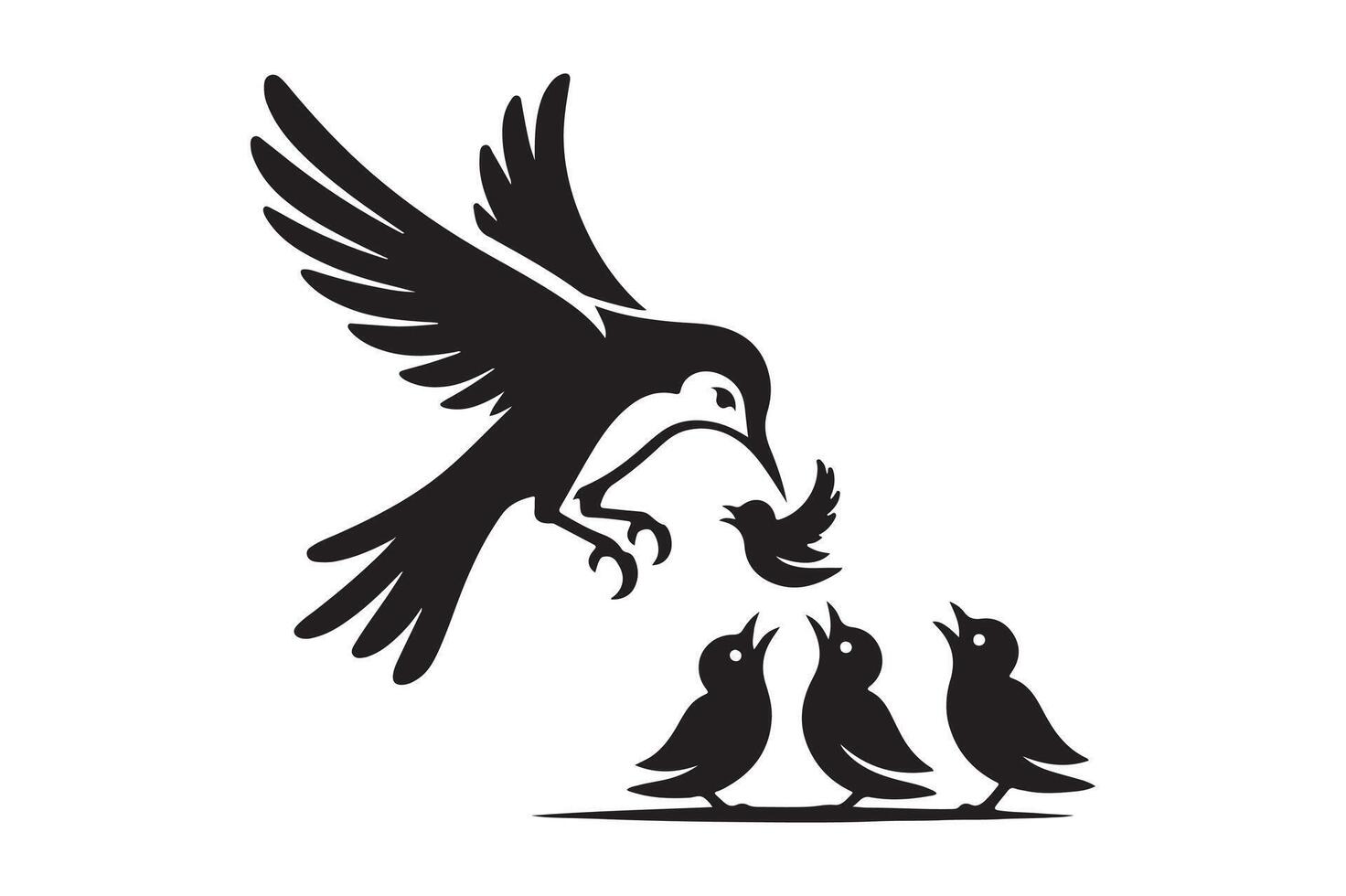 Dynamic Silhouette of Bird Taking Off vector