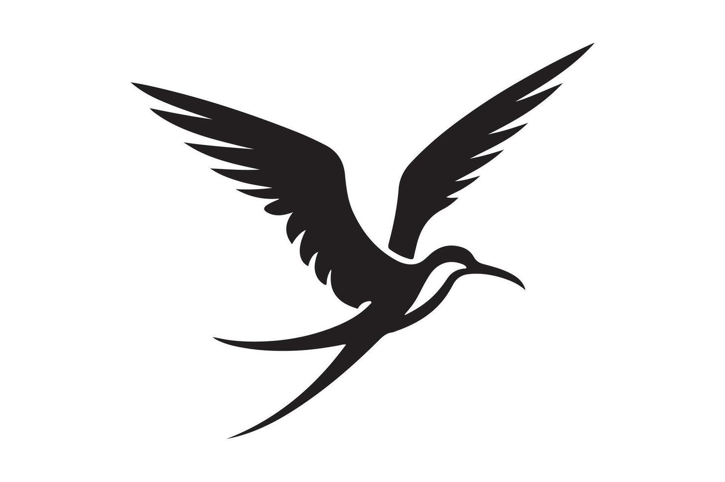 Artistic Frigate Bird Silhouette Perfect for Wildlife Designs vector