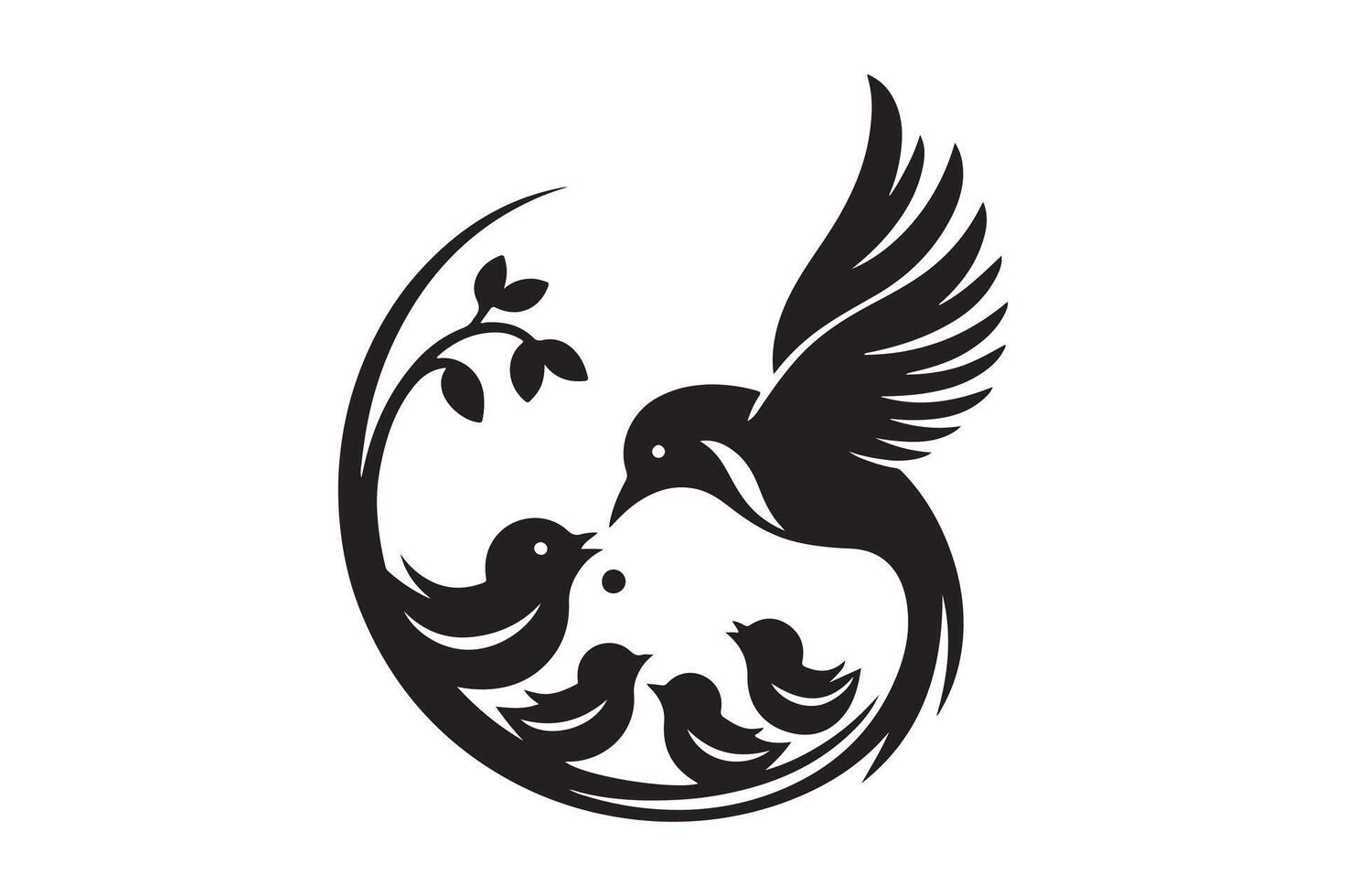 Stylized Silhouette of a Bird Flock in Motion vector