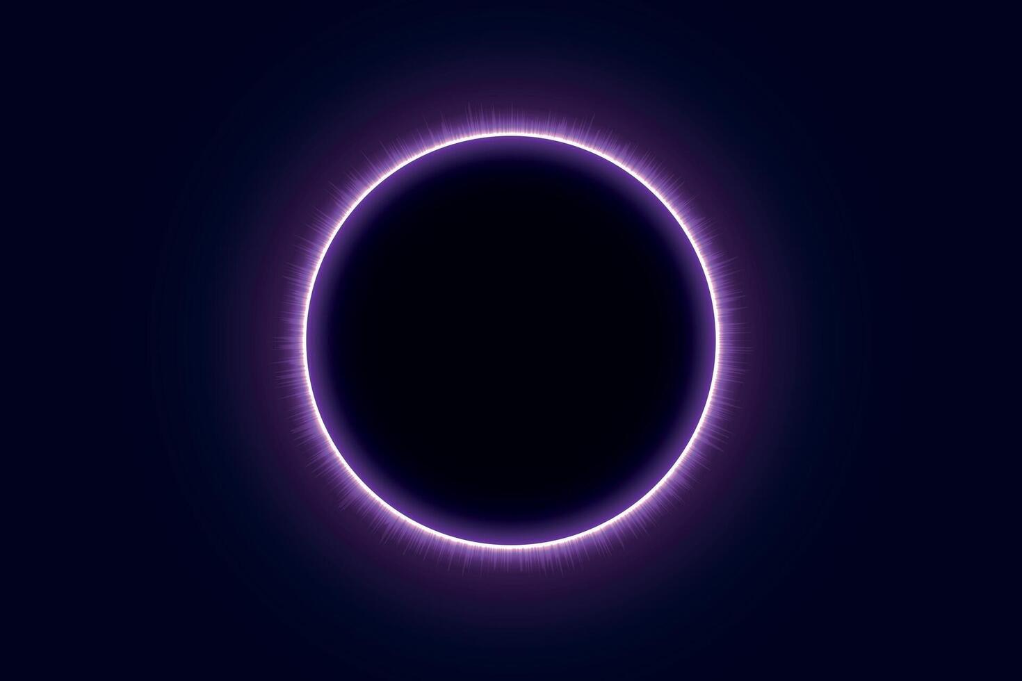 Neon Solar Eclipse with Glowing Purple Aura vector