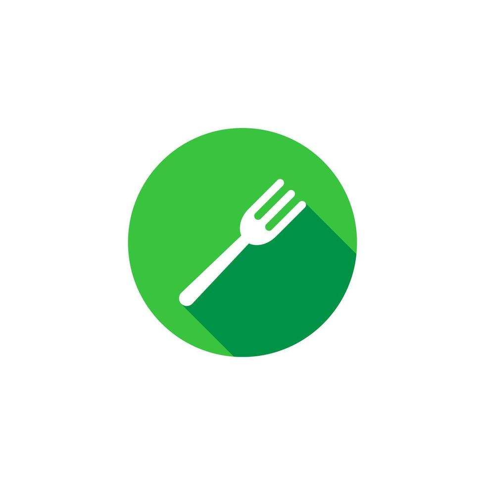 Fork cutlery silhouette mark label image. Restaurant icon in flat design. vector