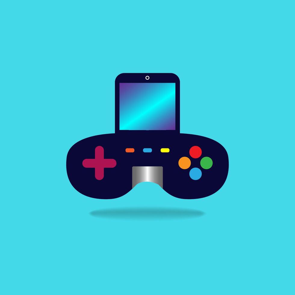 Joystick gamepad, game console or game controller. Computer gaming. Cartoon modern style. vector