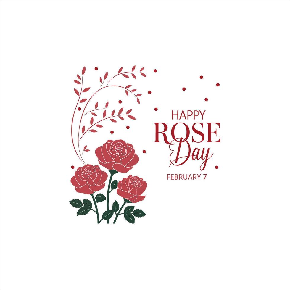 Happy Rose Day Celebration Graphic with Bold and Cursive Fonts vector