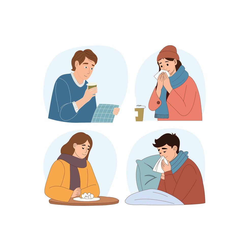Sick People Set vector