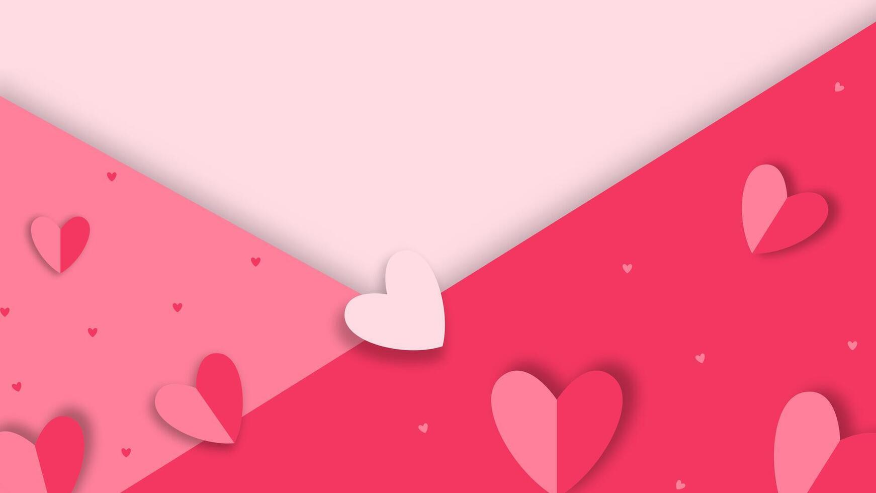 Happy valentines day background with hearth shapes and shadow for banner, cover and poster vector