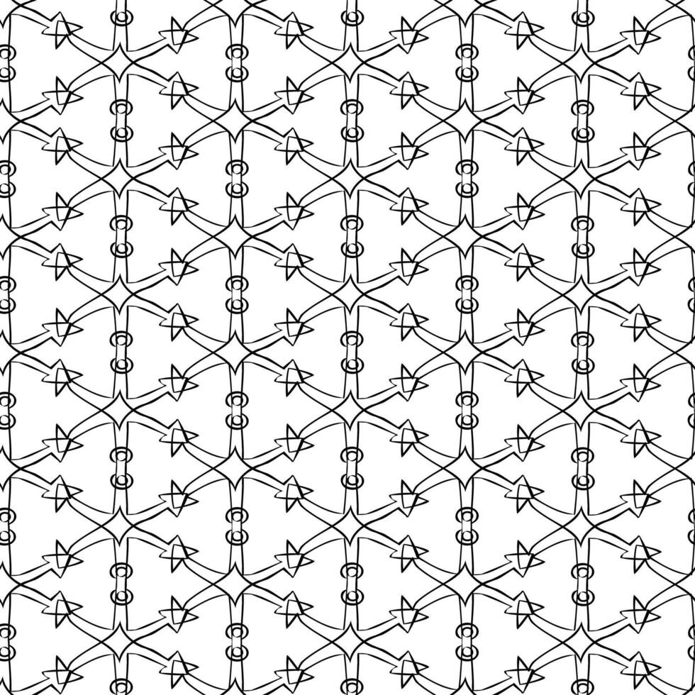 Seamless geometric pattern with anchors in black and white vector