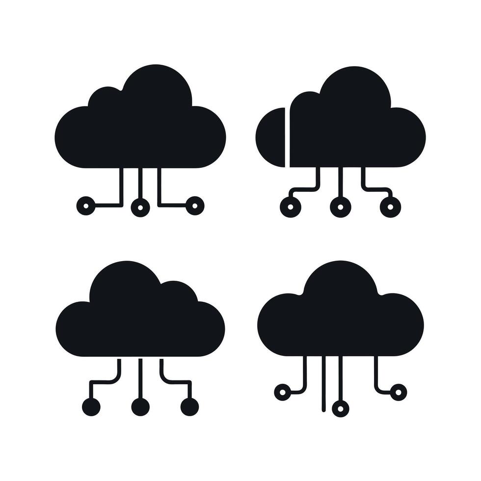 Cloud Computing Icons design on a white background vector