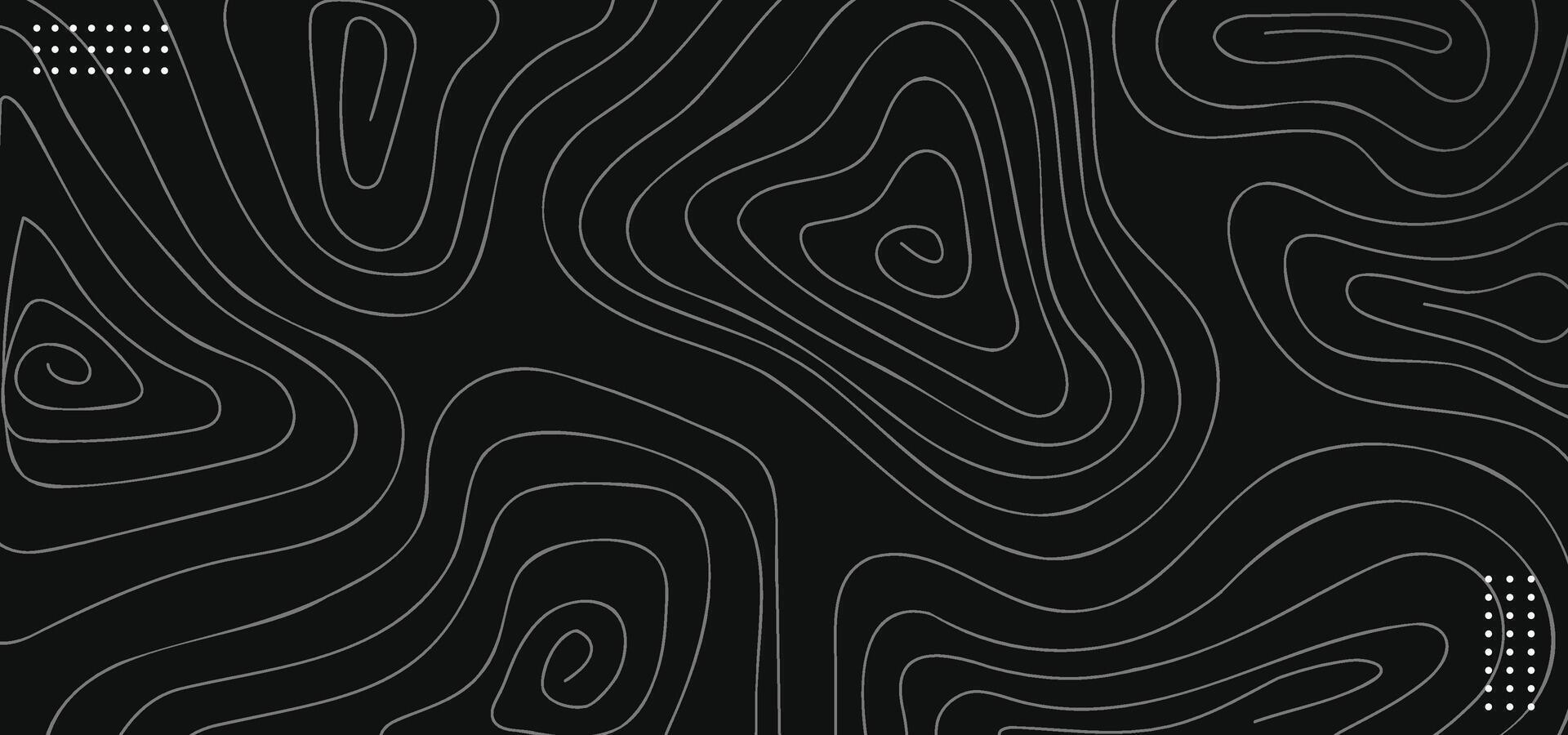 Topographic Map Background Concept on Black Background - Abstract Contour Illustration vector