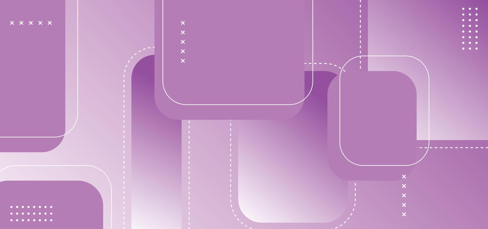 Modern Gradient Purple Round Shapes with White Line Background - Illustration vector