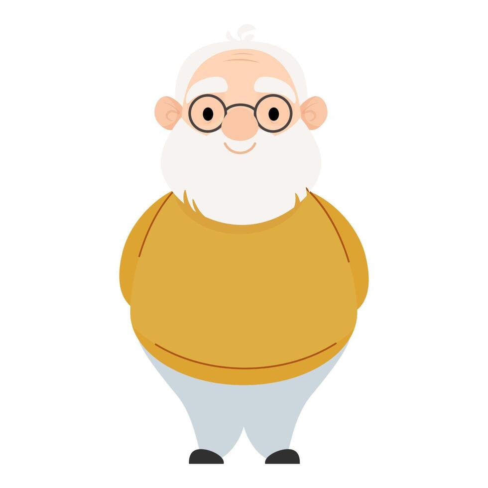 Senior elderly man in a sweater and glasses vector