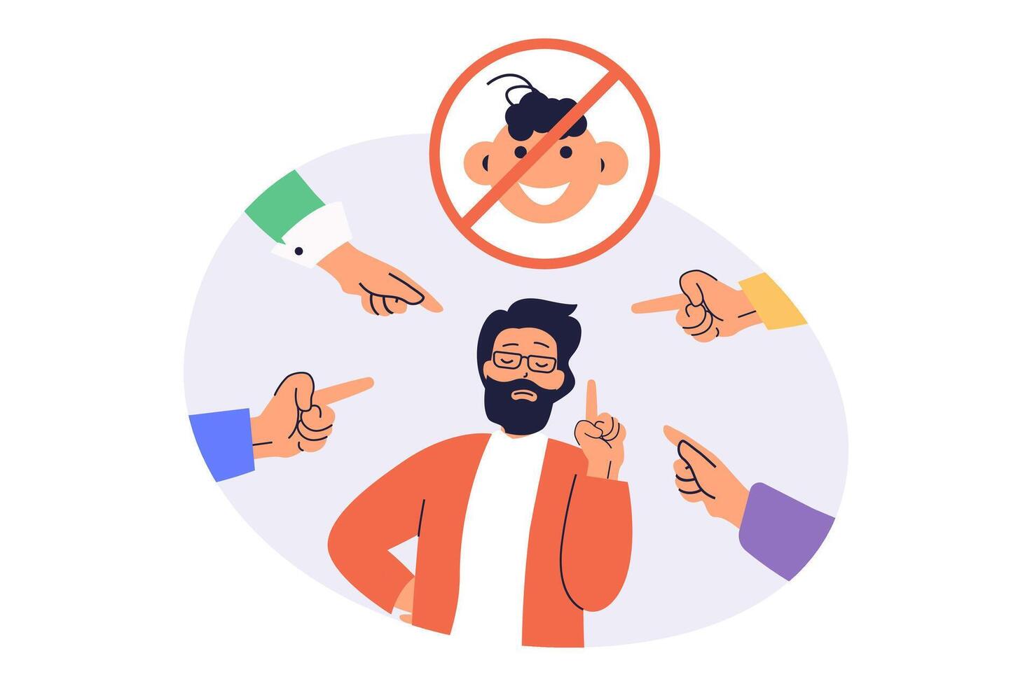 Childfree by choice web concept with flat cartoon people for website design. vector