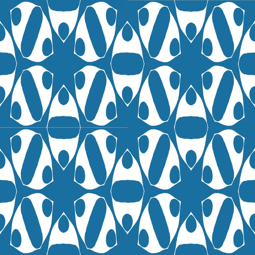Seamless Abstract Nautical Blue Shell Pattern perfect for use in textile, wallpaper, packaging, web background and branding projects vector
