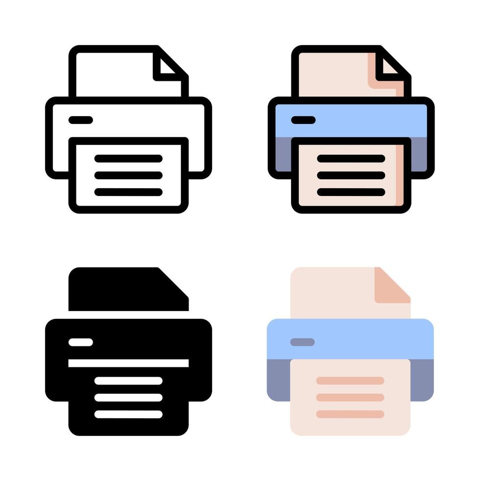 Printer icon. Outline printer icon for computer operating system UI UX element. vector