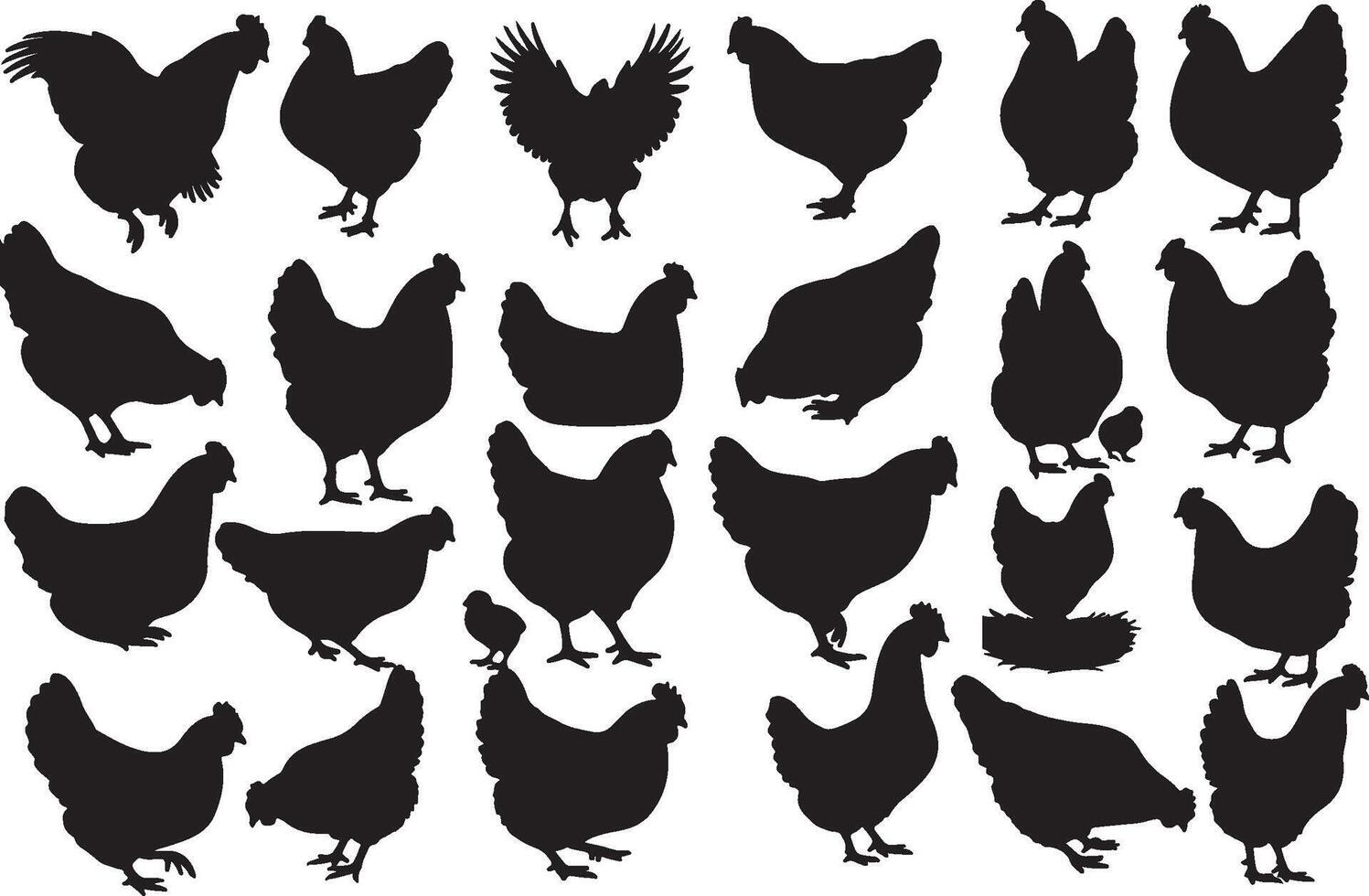 Chicken silhouette illustration vector