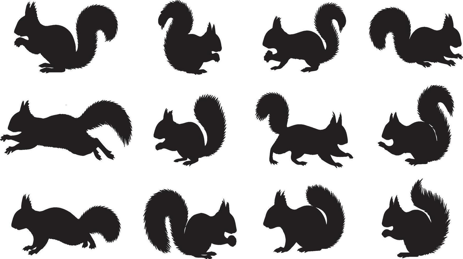 Squirrel silhouette illustration vector