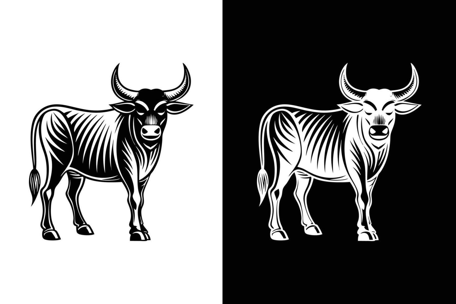 Bold Bull Silhouette Icon. A Symbol of Strength and Perseverance vector