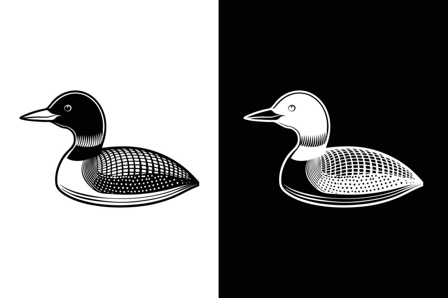 Classic Loon Silhouettes. Bold Art for Minimalist Design vector