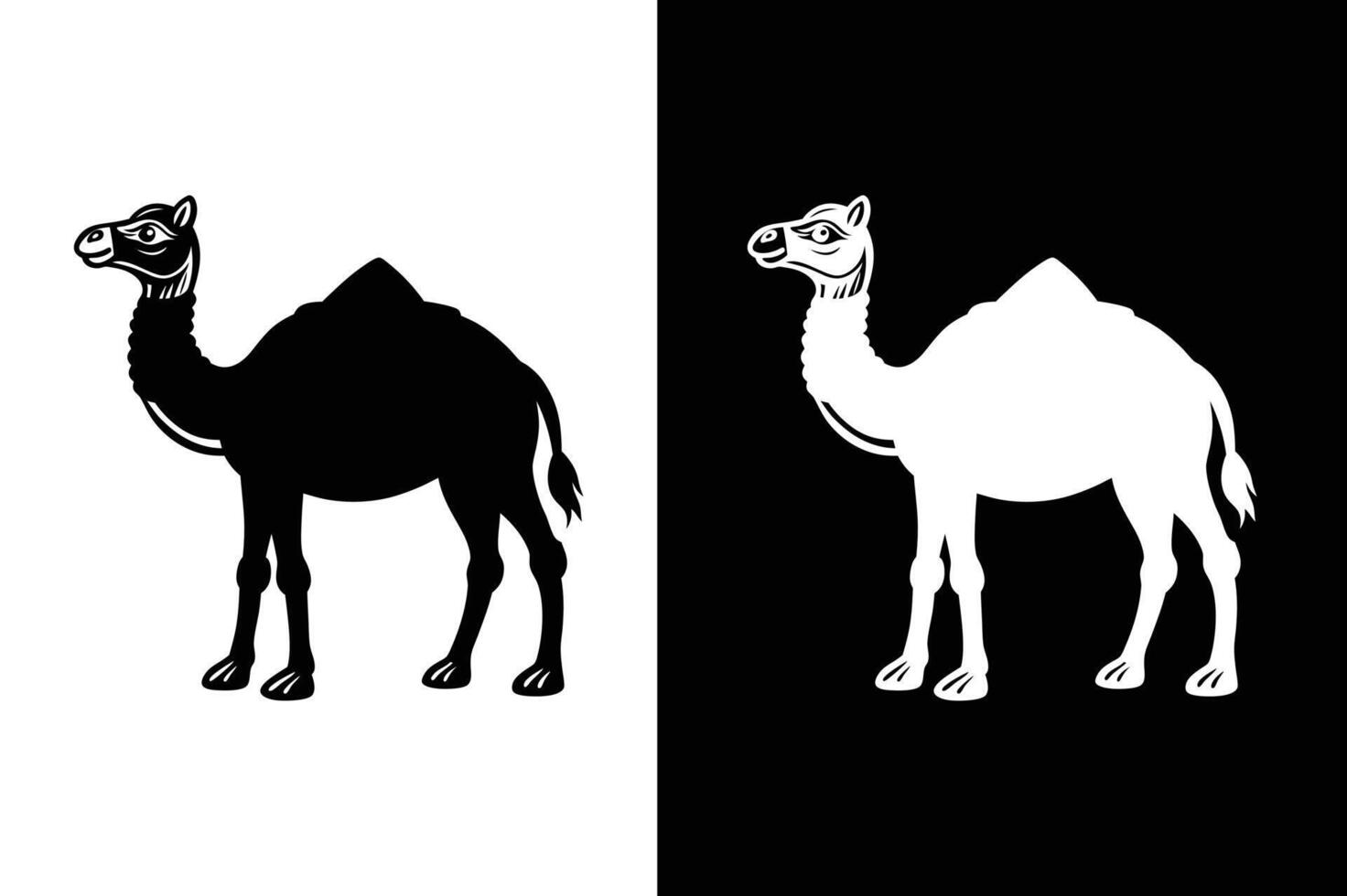 Flat Camel Icon Design. Bold Silhouette Art vector