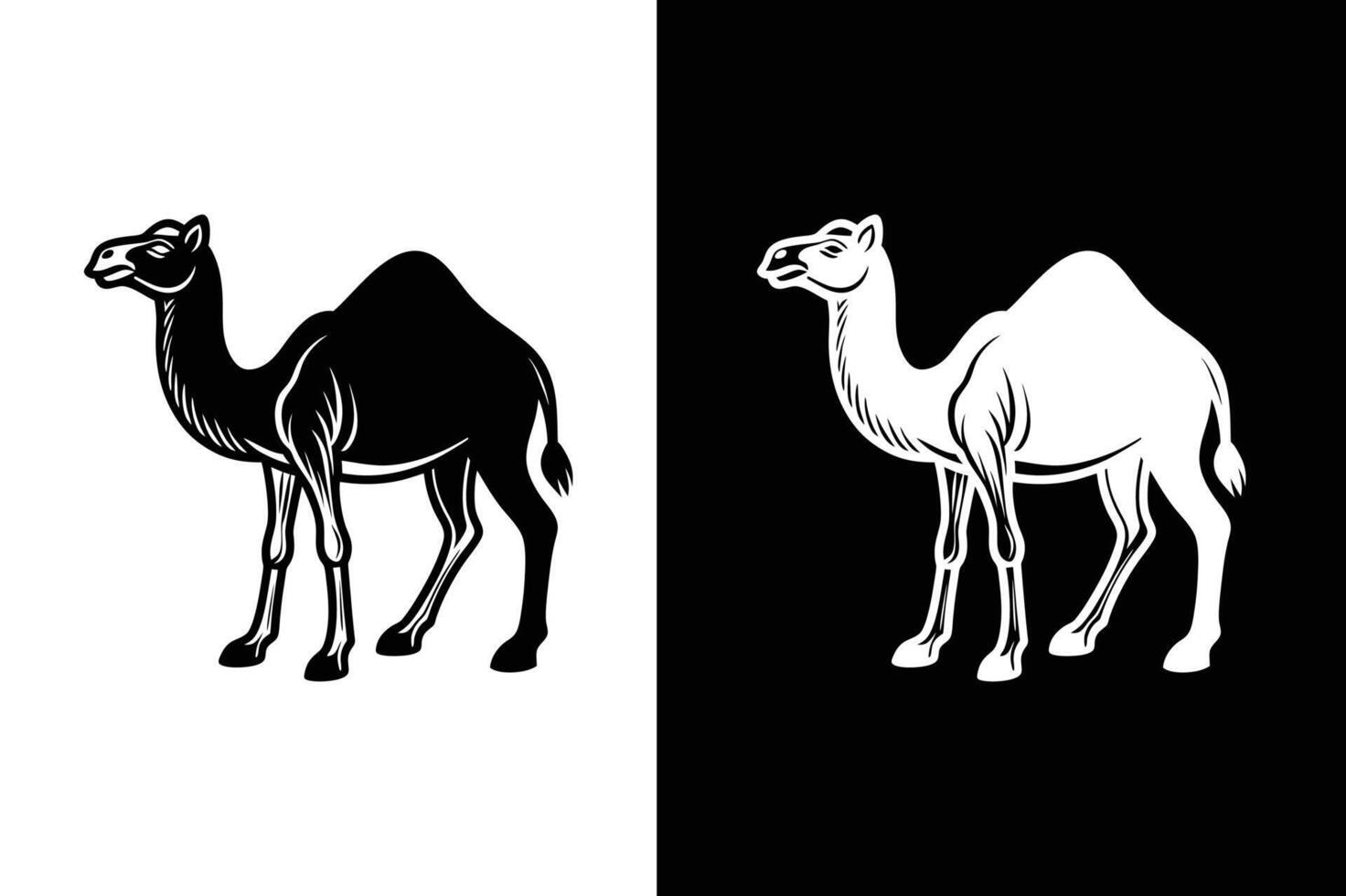 Camel Art Silhouette. Flat Icon Graphic Design vector