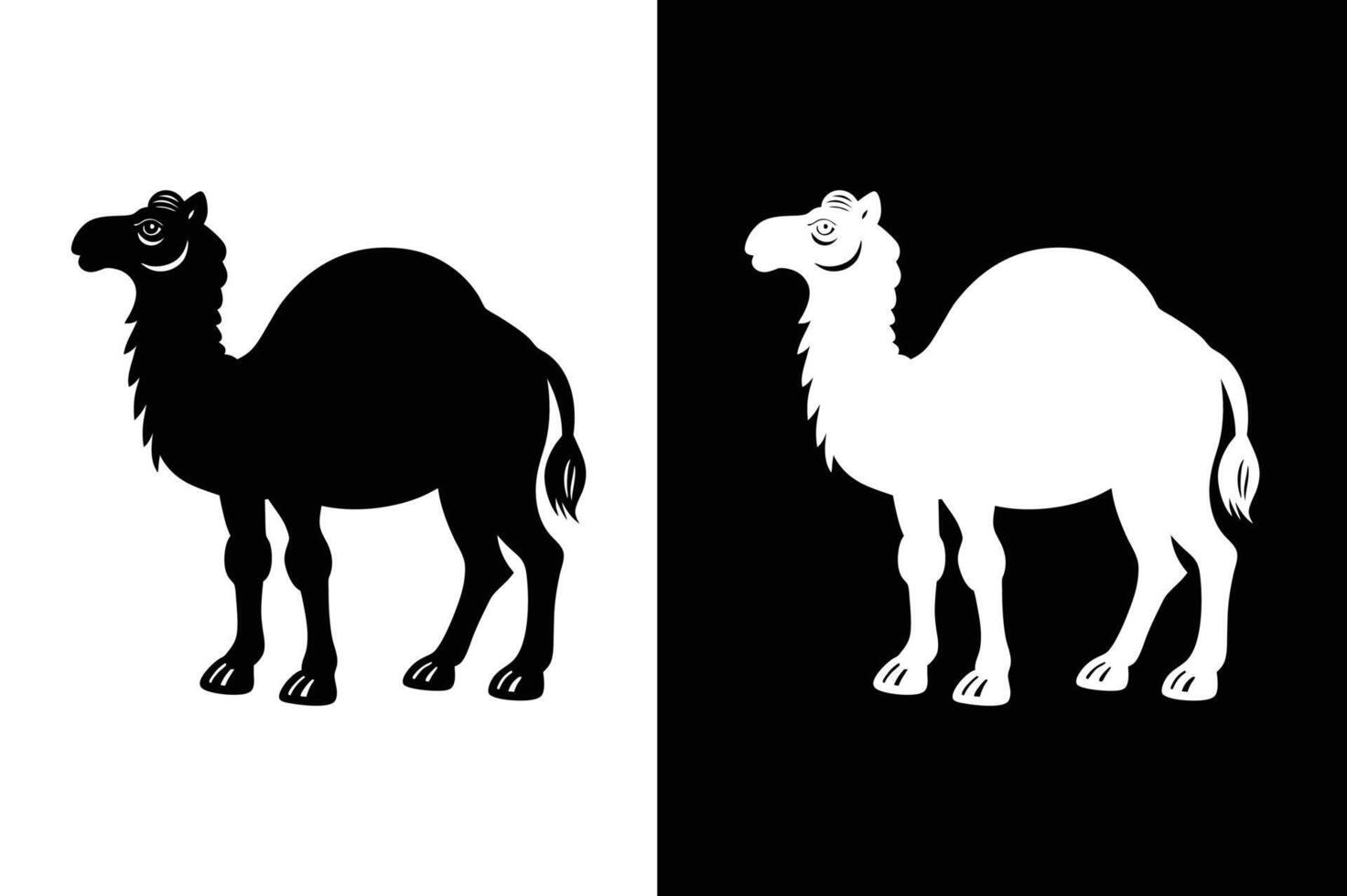 Sleek Camel Silhouette Icon. Modern Flat Graphic Design vector