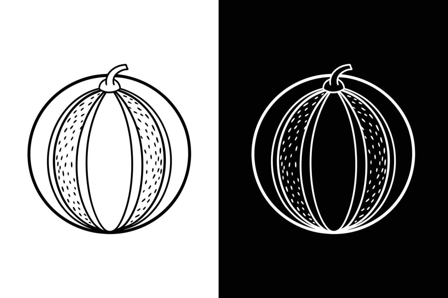 Sleek Watermelon Fruit Thin Line Icon. Minimalist Glyph Design vector