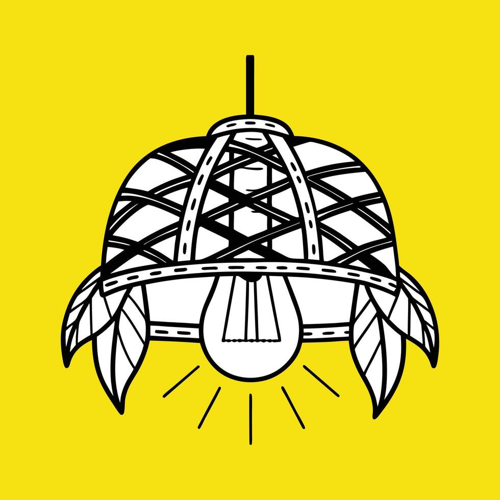 A yellow background with a light bulb in the middle vector