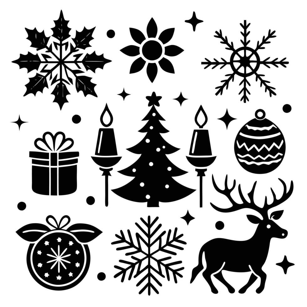 Christmas clip art set vector