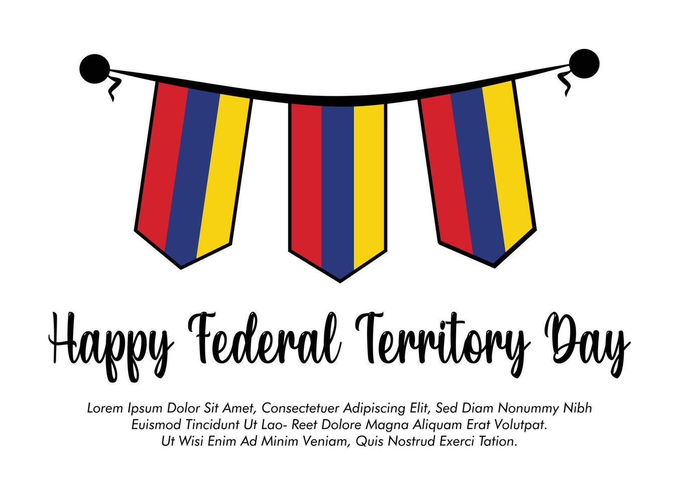 malaysia federal territory day with flag banner design illustration with white background vector