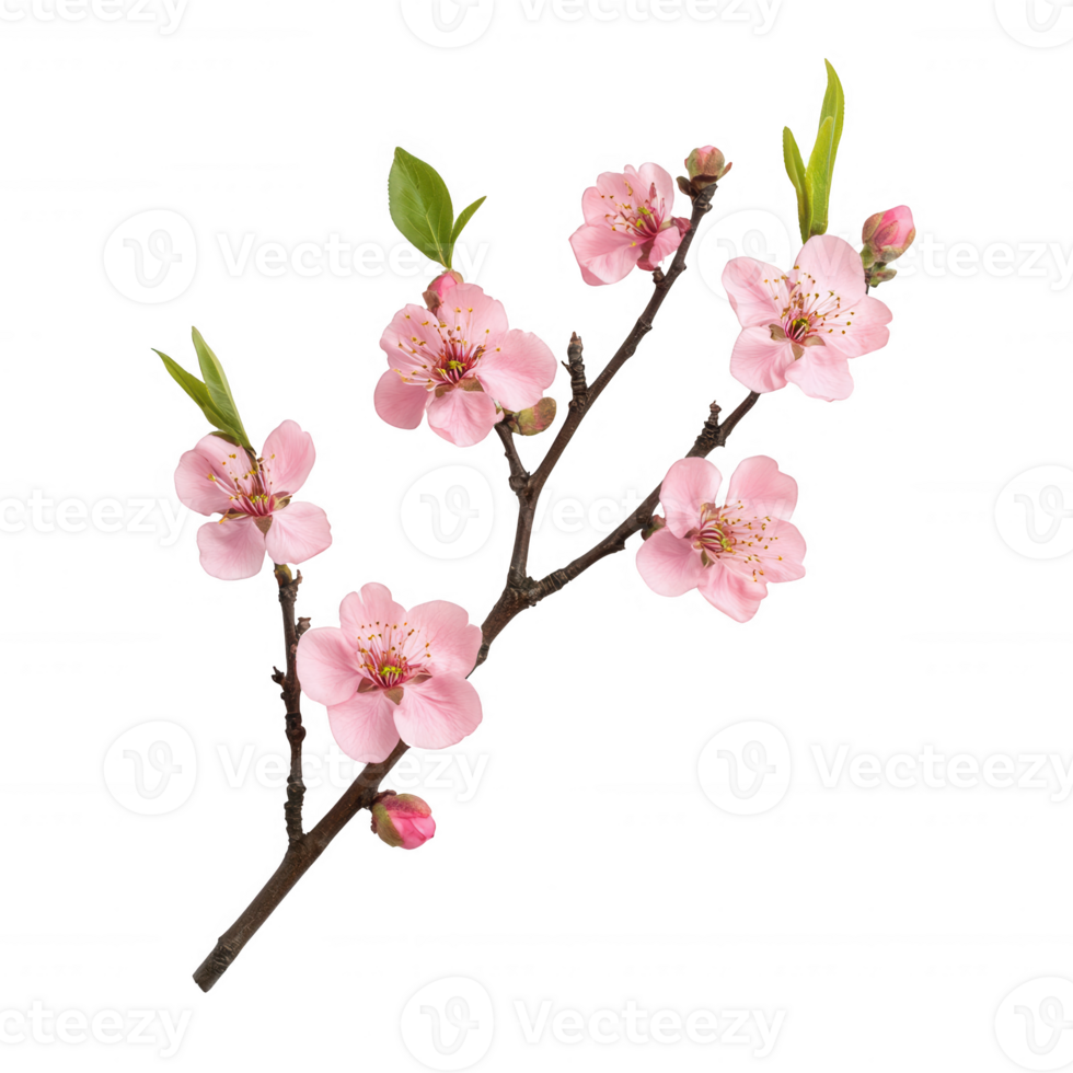 A delicate branch of cherry blossoms in full bloom, symbolizing spring and renewal. png