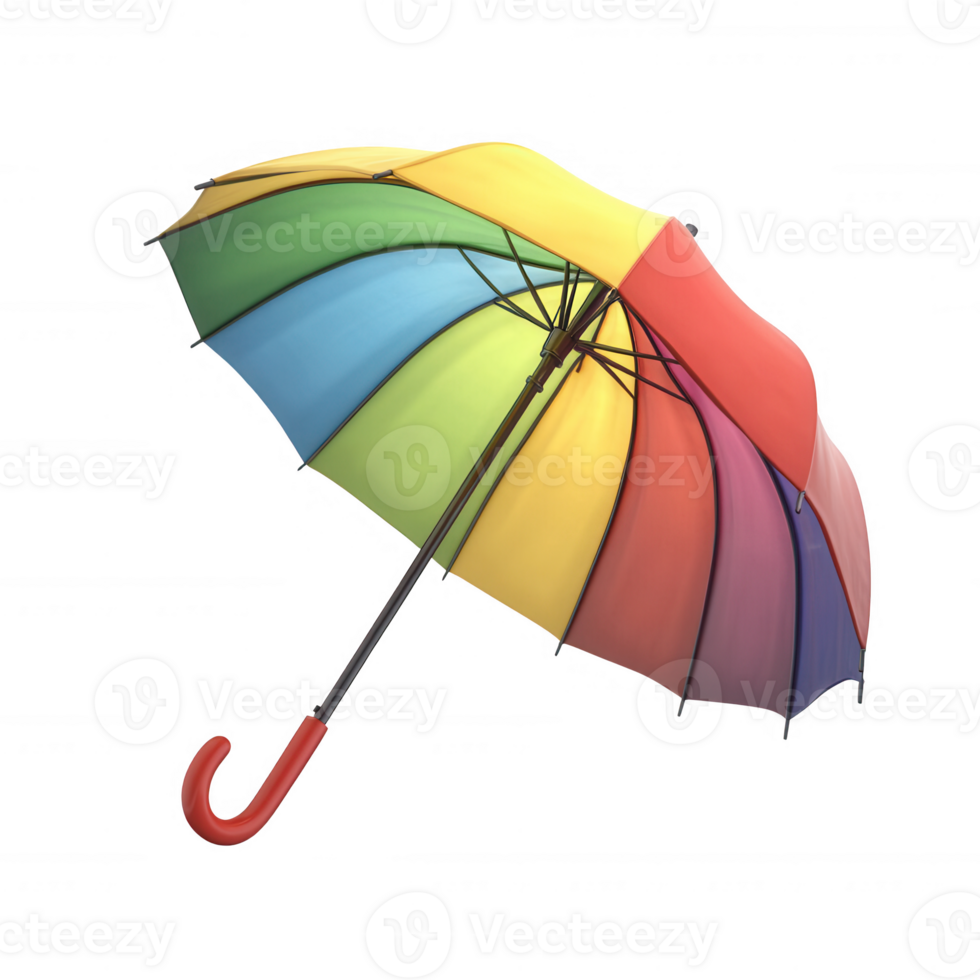 A vibrant rainbow umbrella, perfect for protecting against rain and adding color. png