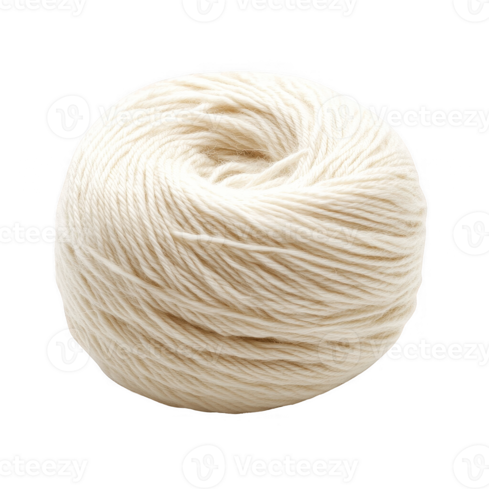 A soft, creamy white ball of yarn perfect for various knitting projects. png
