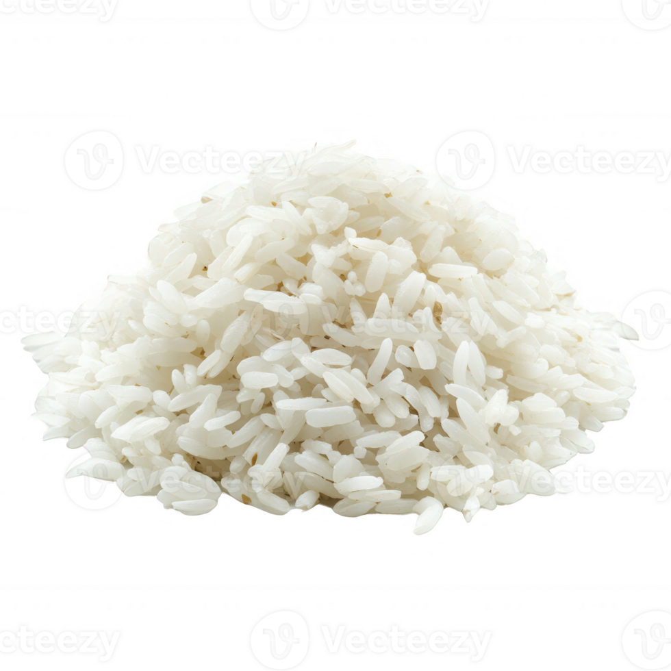 Fresh white rice in a mound, perfect for culinary presentations. png
