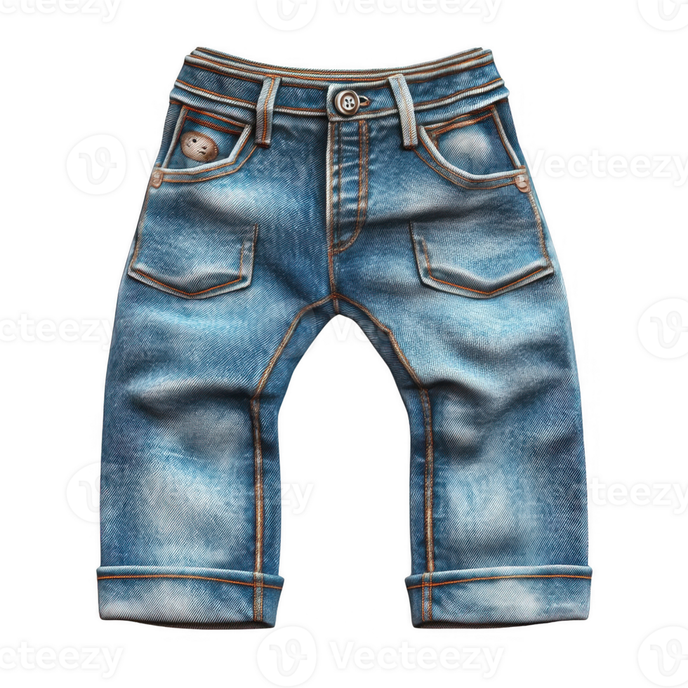 Stylish denim jeans with unique detailing for casual fashion enthusiasts. png