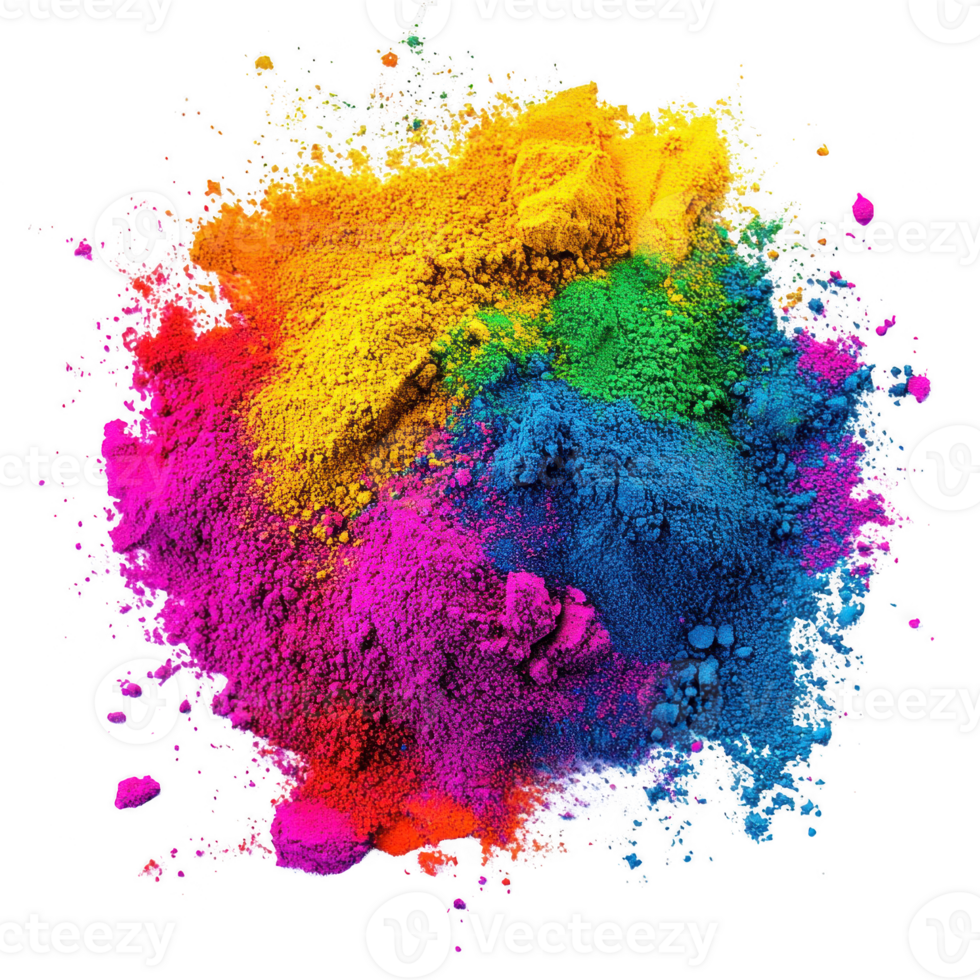 Vibrant colored powders create a lively and creative visual representation. png