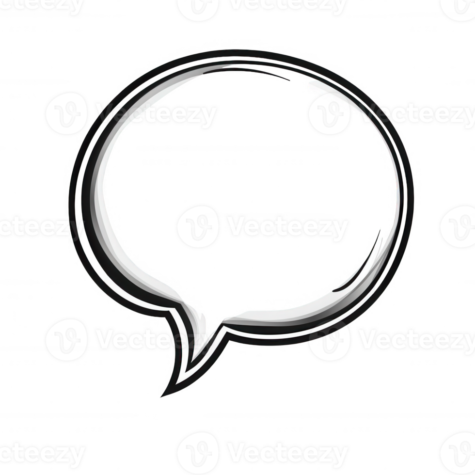 Simple speech bubble outline for creative design and communication. png