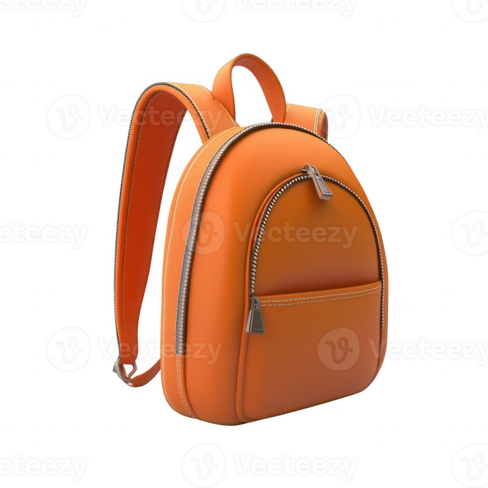 Stylish orange backpack ready for adventures and daily essentials. png