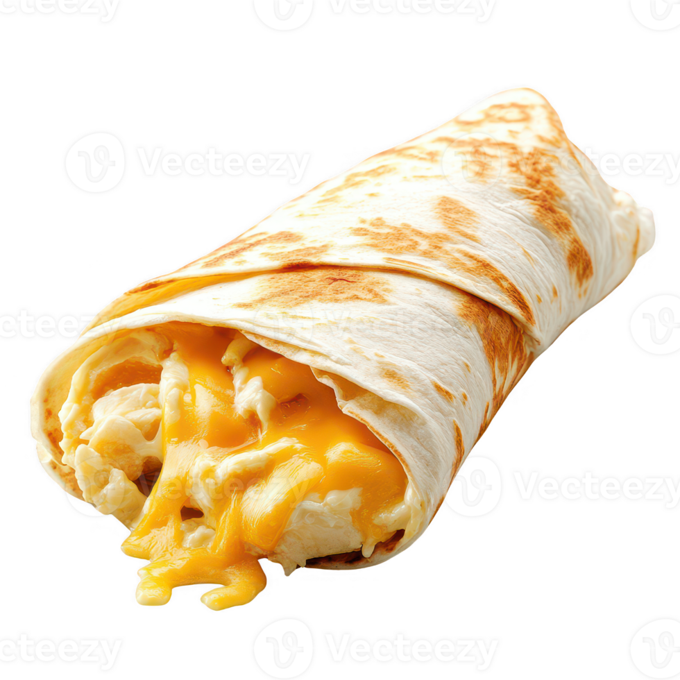 Delicious rolled tortilla filled with melted cheese, ideal for quick meals or snacks. png