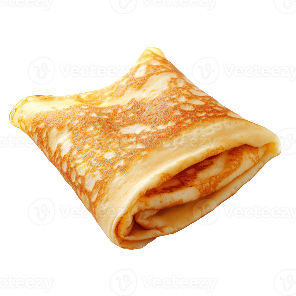 Delicious rolled pancake, perfect for breakfast or dessert, showcasing golden-brown texture. png