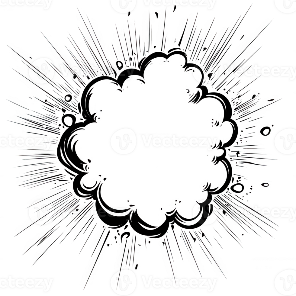 Stylized explosion graphic with sunburst effects for creative designs and projects. png