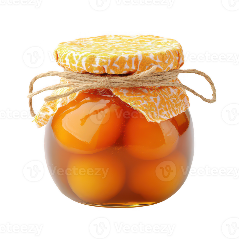 Delicious homemade jam in a glass jar, perfect for breakfast spreads and desserts. png