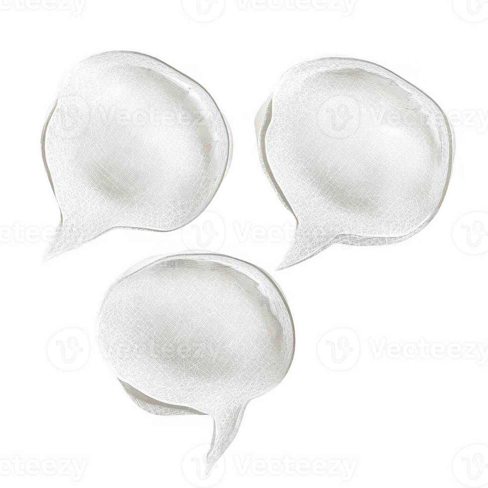 Three speech bubbles ideal for conveying messages in graphic design projects. png